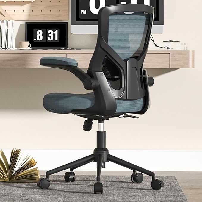 Office Chair, High Back Desk Chair Adjustable Height and Ergonomic Design Home Office Computer Chair Executive Lumbar Support Padded Flip-up Armrest