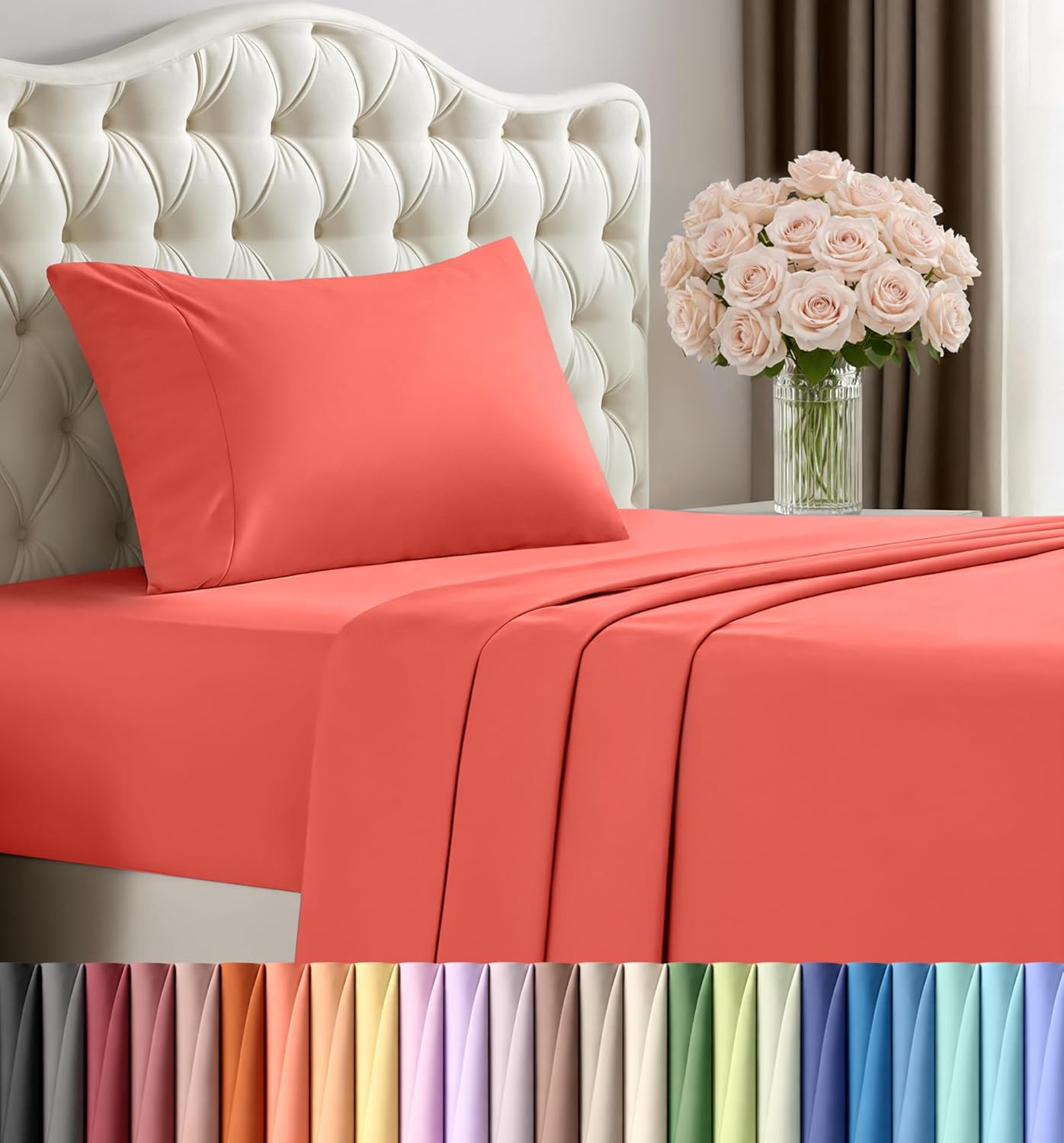 Utopia Bedding Queen Size Sheet Set – 4 Piece Bed Sheets, Soft and Breathable Microfiber, Includes 1 Fitted Sheet, 1 Flat Sheet and 2 Pillowcases – Oeko Tex (Grey) Dormly