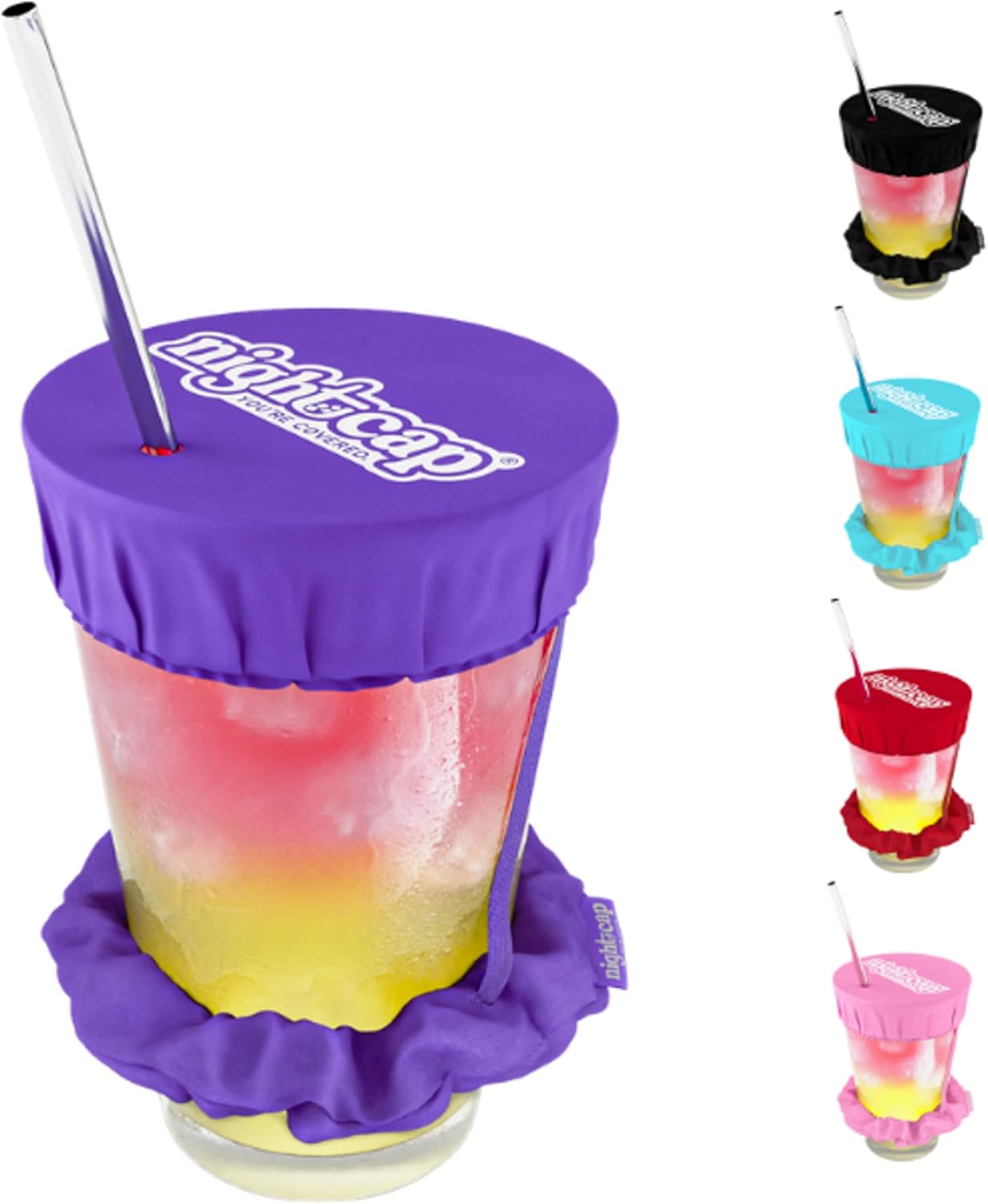 NightCap Drink Cover Scrunchie, Anti Spiking Drink Protector, Reusable Cup Cover for Bars, Festivals, Concerts, College Parties & Travel, Hidden Drink Safety Cover for Women, Shark Tank, Hair Tie