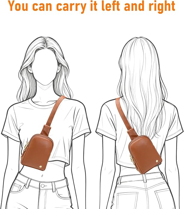 INICAT Travel Small Crossbody Sling Bags Women Cross Body Purses Passport Holder Vegan Leather Fanny Packs Birthday Gifts