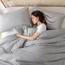 ROSGONIA Oversized King Comforter Grey, 3pcs (1 Boho Comforter & 2 Pillowcases) Lightweight Oversized King Size Comforter Sets Bedding Blanket