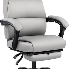 Misolant Big and Tall Office Chair with Footrest, High Back Desk Chair with Linkage Armrest, 90-155° Recline Executive Computer Chairs with Adjustable Height for Home