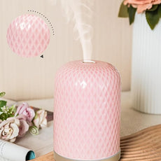 Essential Oil Diffuser for Home, 120ML Diffusers for Essential Oils Large Room, Ceramic Diffuser with USB Cable, Warm Ambient Light, Aromatherapy Diffuser Home Decor, Gift Choice, Pink