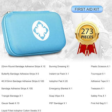 Car-Home Survival First-Aid Kit Emergency-Kit - Blue 273Piece Equipment Travel Supplies First Aid Set Home Essentials Camping Hiking YIDERBO
