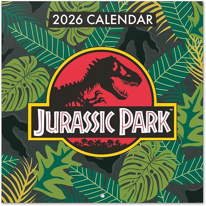 Jurassic Park Wall Calendar 2026 12" x 12" FSC® Plastic Free - Starts Week On Sunday | Family Planner Dinosaur Calendar 2026 | Jurassic World