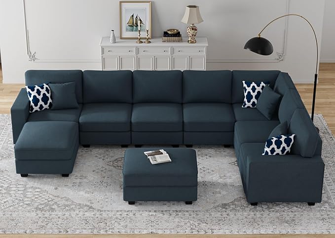 Legend Vansen Modular Sectional Sofa U Shaped Couch with Ottoman Modern Reversible Corner Sectional Couch for Living Room (Charcoal, U Shaped Sofa-5)