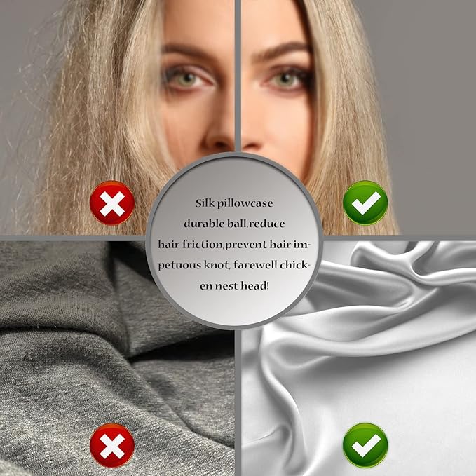 Silk Body Pillowcase Mulberry Silk Pillow Cases with Zipper Soft Breathable Smooth Cooling 20x54 inches Pillowcase for Sleep (Silver Grey,20"X 54",1Pcs)