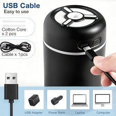 Portable Mini Humidifier, 300ml USB Cool Mist Small Humidifier with Colorful Lights. Perfect for Bedroom, Office, Plants, travel & Car (Black)