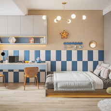 Peel and Stick Headboard Blue Upholstered Wall Panels Pack of 10 Panels 3D Anti-Collision Wall Padding Wall Mounted headboard Soundproof Wall Panels