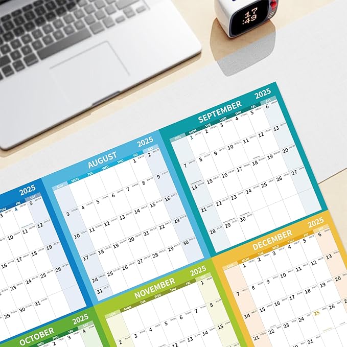 2026 Wall Calendar 34.8" x 22.8" Large Vertical Yearly 2025-2026 Wall Hanging Calenda with Julian Date from July 2025 to June 2026 Thick Paper Calendar 12 Month Annual Planner for Office Fridge(Colorful)