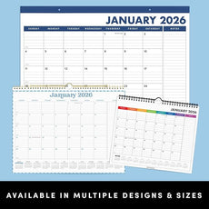 PAPERAGE 2026 Calendar, 12 Months (January 2026 - December 2026), Small (9 in x 11 in), Minimalist Wall and Desk Calendar with Monthly Views, Yearly Plans & Notes Section – Pastel