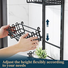 Consumest Shower Caddy Hanging – Rustproof Over Shower Head Hanger with Soap Holder and Hooks, Anti-Slip Shower Shelves for Storage, Bathroom Organizer for Apartment, Dorm, Black