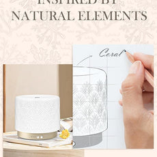 Ceramic Essential Oil Diffuser 280ml- Aromatherapy Diffuser with Ultrasonic Cool Mist Humidifier, Night Light, Timer, Auto Shut-Off, Large Room Aroma Diffuser for Home, Bedroom, Office, Yoga