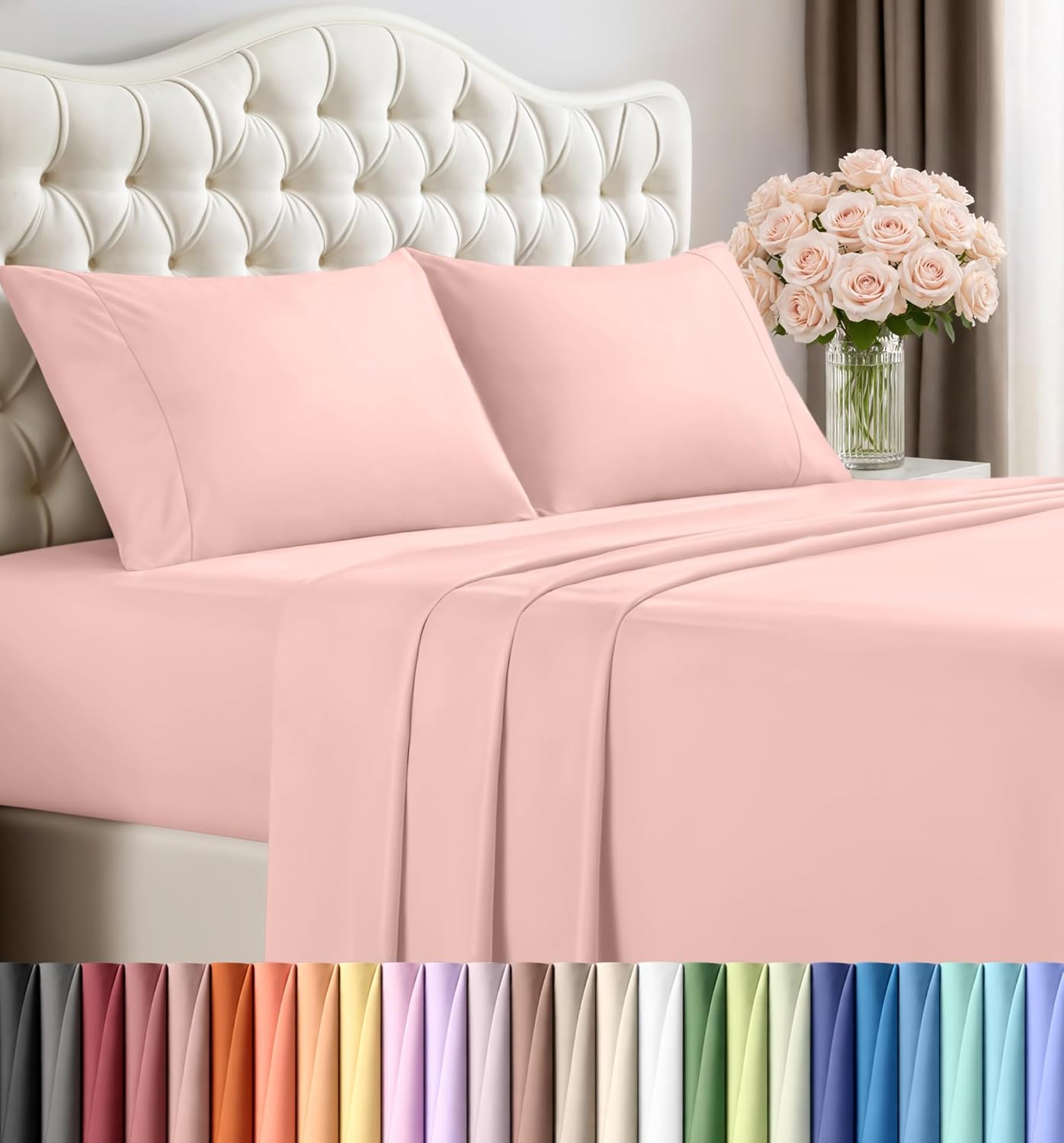 Utopia Bedding Queen Size Sheet Set – 4 Piece Bed Sheets, Soft and Breathable Microfiber, Includes 1 Fitted Sheet, 1 Flat Sheet and 2 Pillowcases – Oeko Tex (Grey) Dormly