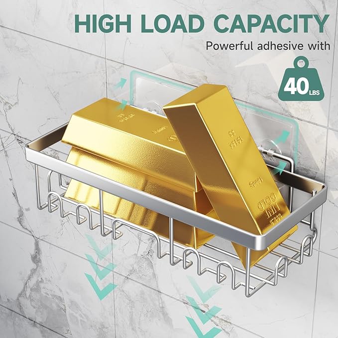 Veken Shower Caddy 6-Pack, Family Choice Award Winner, Large Wall Mounted Shower Rack, Bathroom Shelves Over Toilet, Organizer Storage Accessories with Soap Dish&Toothbrush Holder