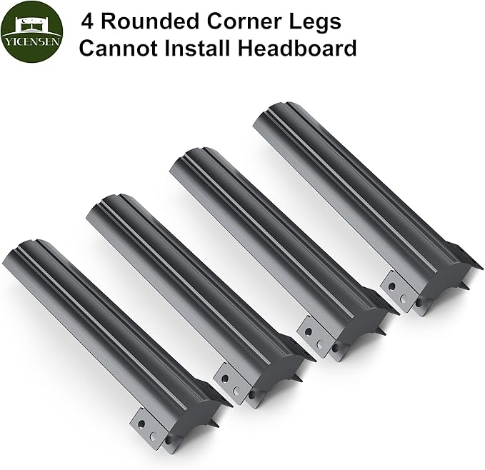 6 Inch Full Bed Frame Low Profile No Box Spring Needed, Heavy Duty Full Size Metal Platform Bed Frame with Rounded Corner Legs, Easy Assembly, Noise Free, Black