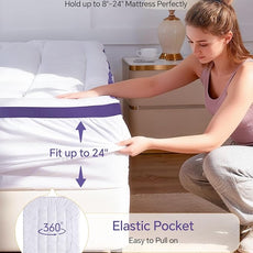 Dual Layer 4 Inch Memory Foam Mattress Topper Queen - 2 Inch Gel Memory Foam and 2 Inch Pillow Top Mattress Pad, 7-Zone Egg Crate Mattress Topper