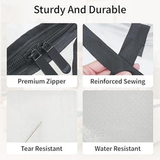 8 Pack-Extra Large Heavy Duty Moving Bags - Waterproof Storage Totes with Handles & Zippers, Foldable for College Dorm, Storage (Clear)