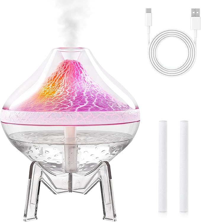 Small Humidifiers for Bedroom Cool Mist Ultrasonic,Baby Humidifier with Humidity Sensor Auto Shut Off LED Colorful Gradient Light Mini Humidifier For Plants,Bedroom,Baby Room,Office, Home（White)