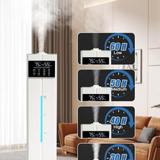 9L/2.4Gal Cool Mist Humidifier, Top Fill Quiet Ultrasonic Humidifiers for Bedroom, Covers 550ft², 60H Runtime, 24H Timer, 7 Colors Light, 4 Mist Modes Humidifier Large Room, Home, Office, White