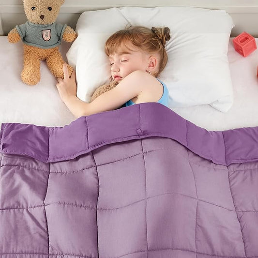 yescool Purple Weighted Blanket 7 Pounds Cooling Weighted Lap Blanket, Heavy Blanket for Sleeping, Weighted Throw Blanket Gift for 60-80lbs, 40"x60"