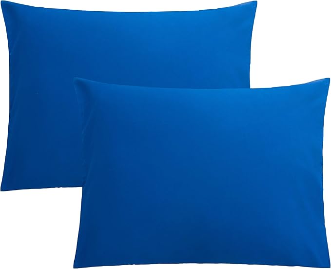 FLXXIE Microfiber Pillow Cases Standard Size, Soft Pillowcases with Envelope Closure, Wrinkle, Stain Resistant Pillow Covers, 20x26, Royal Blue