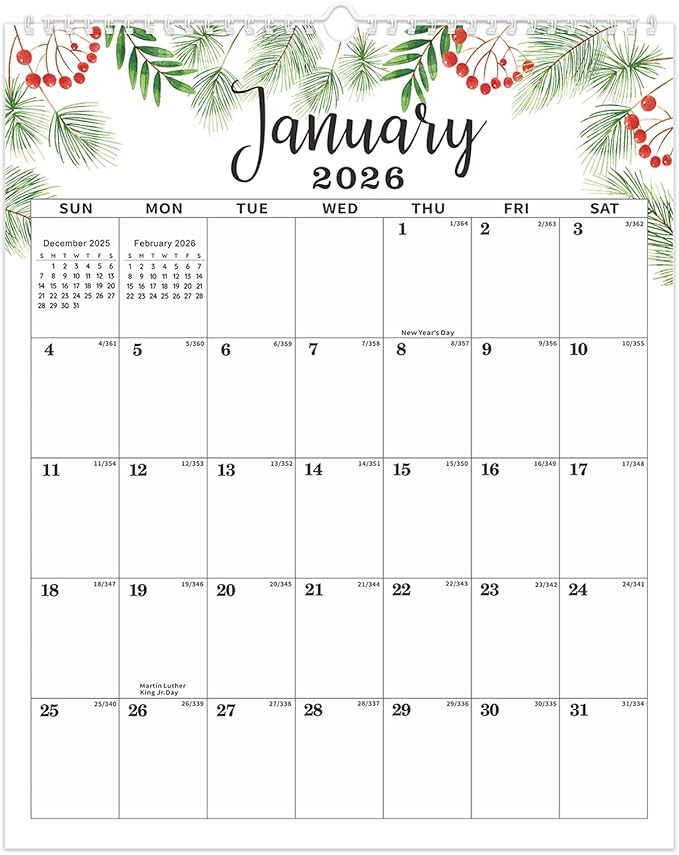 2026 Wall Calendar, 18 Months Calendar, Jan. 2026 - June 2027, 11.8' x 14.6'', Desk Calendar 2026 with Large Blocks, Twin-Wire Binding, Ideal 2026 Calendar for Home, Office, Classroom, or Business Planning