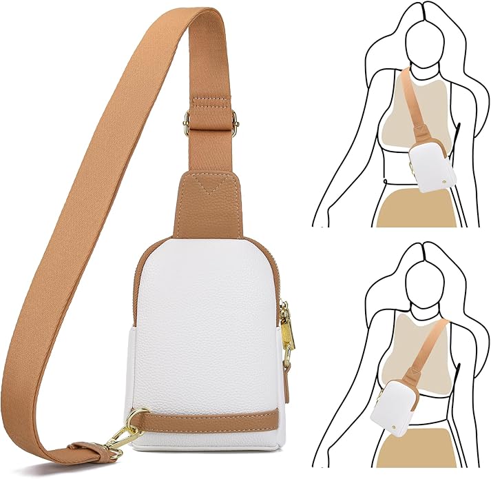 INICAT Travel Small Crossbody Sling Bags Women Cross Body Purses Passport Holder Vegan Leather Fanny Packs Birthday Gifts