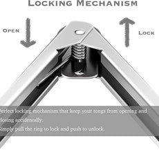 2 Pack Black Kitchen Tongs, Premium Silicone BPA Free Non-Stick Stainless Steel BBQ Cooking Grilling Locking Food Tongs, 9-Inch & 12-Inch