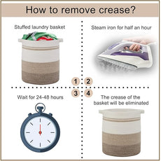 OIAHOMY 80L Laundry Baskets Hamper with Handles,Decorative Basket for Living room,Woven Storage Basket for Toys Bin,Pillows, Blankets,Clothes-20x18in-Gradient Yellow