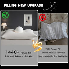 Canadian Goose Down Pillows Standard Size 80% Goose Down and 20% Goose Feathers,1440+ Fill Power White Down Pillow with 800 Thread Count Cotton Shell,Ultra Comfort Bed Pillows(White 20
