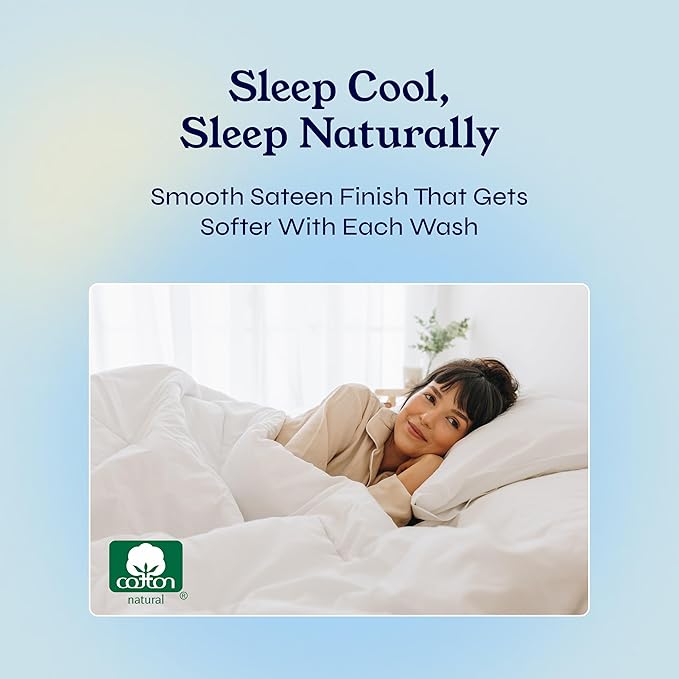 California Design Den Striped Twin Sheets Set - Soft 400 Thread Count Sateen, Natural 100% Cotton Sheets Twin Size Bed Set with Deep Pockets, and Durable Bedding - Striped White