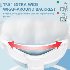 Primy Kids Desk Chair, Pink Study Chair for Boys Girls with Height Adjustable, Swivel Mesh Task Student Chairs for 4-12, Growing Teen Office Chair for Home/School/Office(Light Blue)