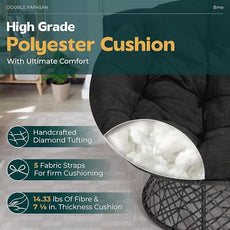 Bme Double Papasan Chair, 600lbs Capacity, Ergonomic Design, Soft Thick Fabric Cushion, Bee-Designed Base, Sturdy Steel Frame, 61