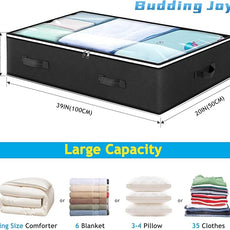 6 Pack Under Bed Storage Containers Organizer, Large Capacity Underbed Clothes Storage Bins, Bedroom Organization and Storage, Foldable Storage Bags for Clothes Pillow Blankets Bedding