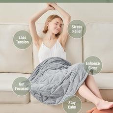 Weighted Lap Blanket 5 lbs for Adults, Luxury Soft Small Weighted Blanket, Compact Portable Weighted Lap Pad for Relaxation, Sleeping, Travel, All-Season Use, Light Grey, 30
