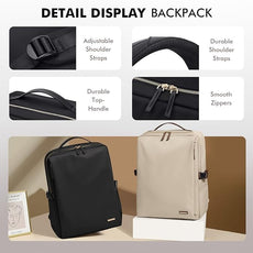 Stylish Laptop Backpack for Women Airline Approved Perfect for Work College and Travel Multi-Functional Casual Daypack Fits 17.3 Inch Notebook (Black)