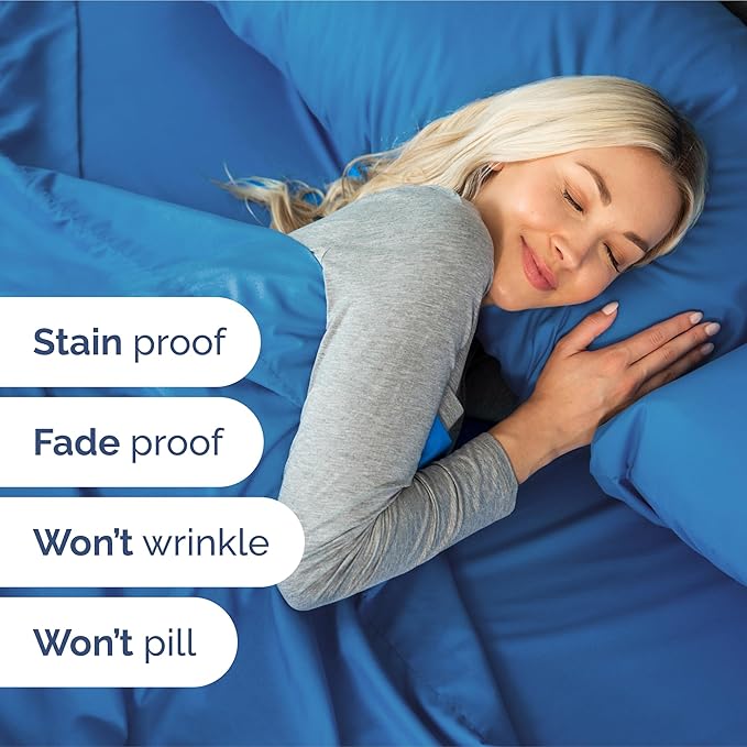 Extra Deep Pocket Cal King Sheets - 4 Piece Breathable & Cooling Bed Sheets - Hotel Luxury Sheet Set - Soft, Wrinkle Free & Comfy - Easily Fits Extra Deep Mattresses - Deep Pocket Royal Blue Sheets