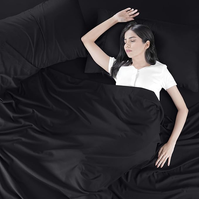 Utopia Bedding Queen Bed Sheets Set - Pack of 2 Sheet Sets - Perfect for Spa, Hotel, & Guest Bedroom - Brushed Microfiber - Shrinkage and Fade Resistant - Easy Care (Black)