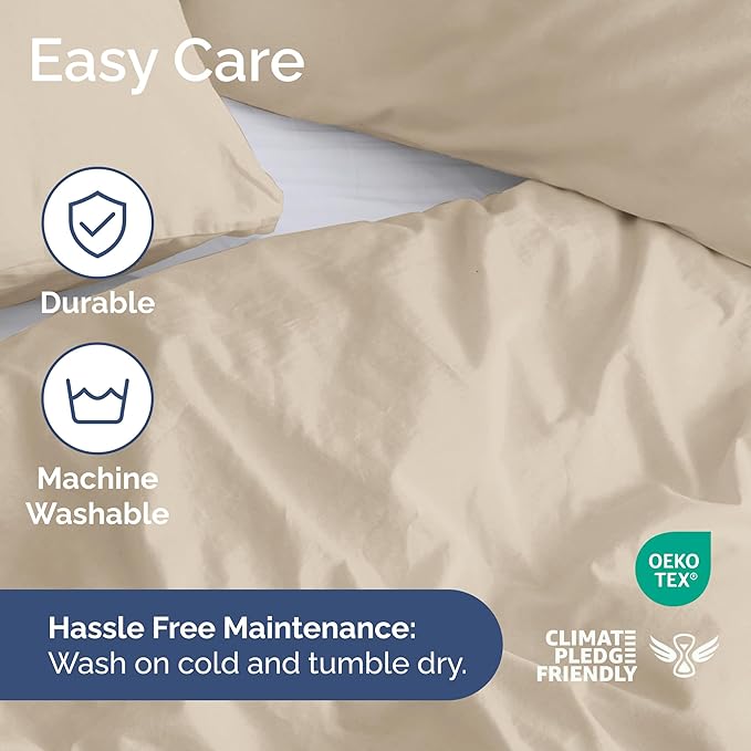 Duvet Cover Twin/Twin XL Size Set - Extra Soft Duvet Cover 68 x 90 with 1 Pillow Sham - Hotel Luxury, Easy Care and Fade Free with Zipper Closures & Ties - Comfy, Cozy Breathable Bedding Set (Wheat)