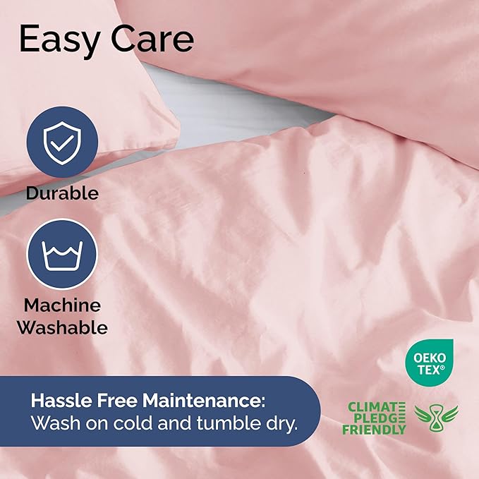 Duvet Cover Full Size Set - Extra Soft Full Size Duvet Cover 80 x 90 with 2 Pillow Shams - Hotel Luxury, Easy Care and Fade Free w/Zipper Closures & Ties - Comfy Breathable Bedding Set (Baby Pink)
