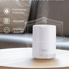 InnoGear 300ML Essential Oil Diffuser, Premium 5-in-1 Ultrasonic Aromatherapy Diffusers Scent Humidifier Aroma Diffuser Vaporizer Auto-Off Timer for Room Office Home, White, Medium