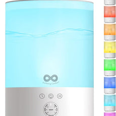 Everlasting Comfort 2.5L Top Fill Humidifier for Bedroom – Quiet, Easy to Fill & Clean, 24HR Runtime, Night Lights, Timer, Ultrasonic Cool Mist, Auto Shut-Off, Essential Oil Diffuser - White