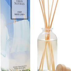 Urban Naturals Crisp White Linen Reed Diffuser Gift Set | with Citrus, Ozone, Ylang-Ylang, Lilies & Sandalwood Scent Notes for a Fresh, Clean Cotton Smelling Home | Made in The USA – Great Deal!