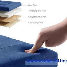 BRIAN & DANY Small Ottoman with Storage, Foot Stool Ottoman Storage Cube, Foot Rest for Couch with Legs, Navy Blue 14.8