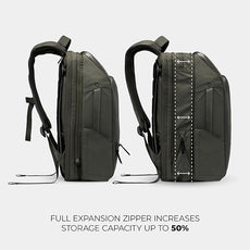 NOMATIC Travel Pack - 20L Water Resistant Laptop Bag - TSA-Ready Expandable Olive Backpack