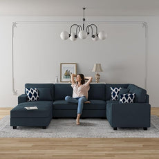 Legend Vansen Modular Sectional Sofa U Shaped Couch with Ottoman Modern Reversible Corner Sectional Couch for Living Room (Charcoal, U Shaped Sofa-3)