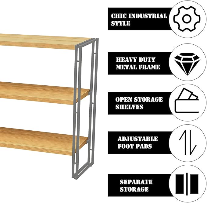 Jerry & Maggie Industrial 3-Tier Wooden Ladder Shelf, 47" Wall Mounted Bookshelf, Heavy Duty 1.2" Thick Plank Rustic Brown Bookcase for Living Room, Office, Kitchen, Modern Home Decor