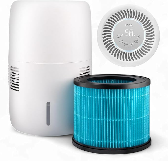 Smart Evaporative Humidifier with App Control & 3L Tank – Mist-Free, No White Dust – Quiet Operation for Better Sleep – Klarta Humea White