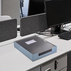 Leather Letter Tray, Office Supplies Desk Organizer for Mail Paper Files Magazines Jewelry Cosmetics,Luxury Letter Holder&Multipurpos Stackable Storage Box Office Desktop,Grey